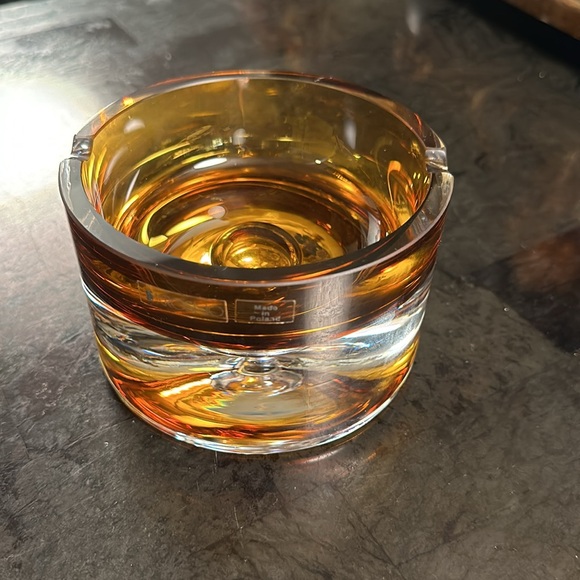 KROSNO Amber Glass Decorative Ashtray. - Picture 8 of 11